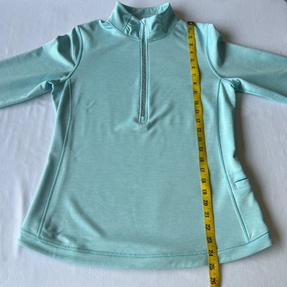 Lucy athletic 1/2 zip pullover with raised collar and long sleeves w/thumb hole - Picture 6 of 11